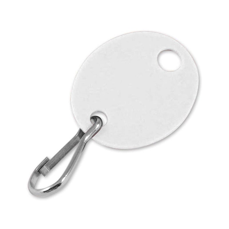 Lucky Line Oval Cabinet Key Tag with Hook, White, 100 Blank Tags (25890) - Image 2